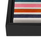 Blanket Stripe - silver grey with pink Framed Canvas Print Gallery Image 3