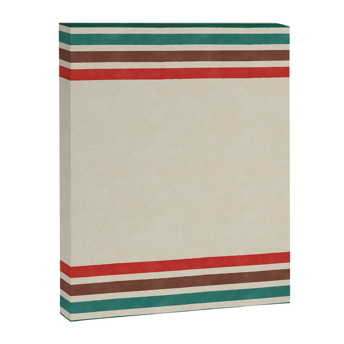 Blanket Stripe - vintage teal, green, brown, and red Canvas Print Gallery Image 1