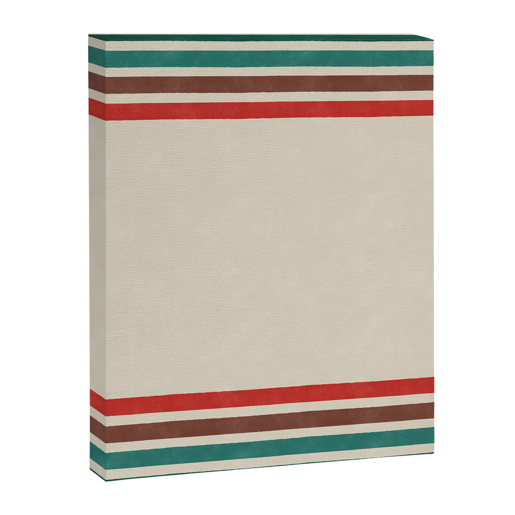 Blanket Stripe - vintage teal, green, brown, and red Canvas Print Gallery Image 8
