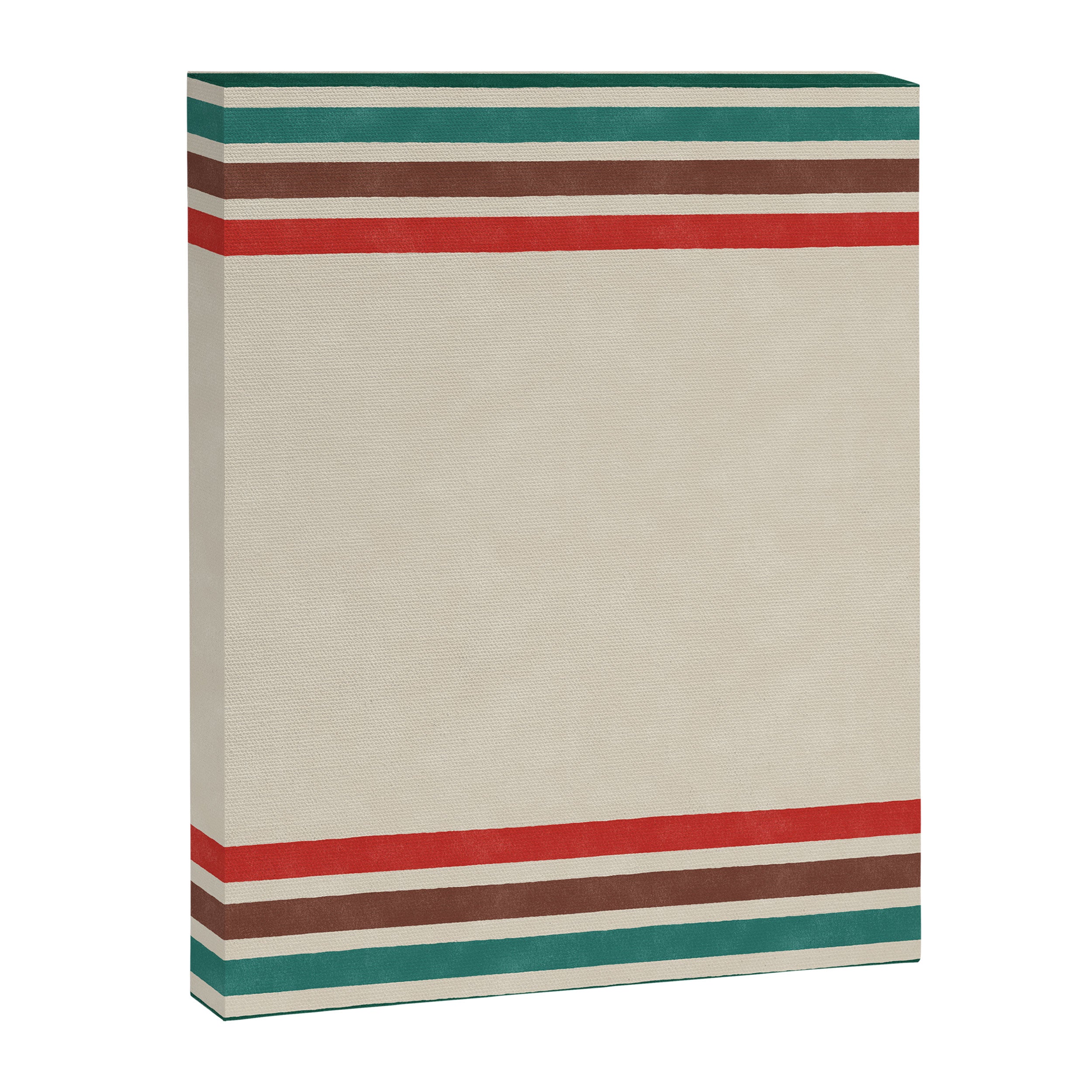Blanket Stripe - vintage teal, green, brown, and red Canvas Print Gallery Image 8