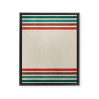 Blanket Stripe - vintage teal, green, brown, and red Framed Canvas Print Gallery Image 8
