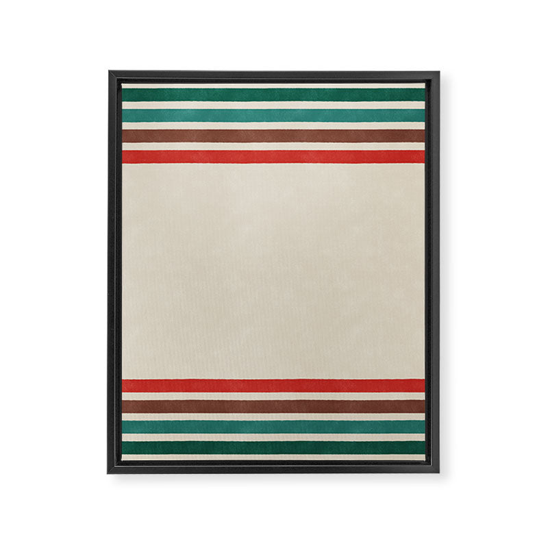 Blanket Stripe - vintage teal, green, brown, and red Framed Canvas Print Gallery Image 8