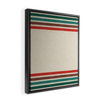 Blanket Stripe - vintage teal, green, brown, and red Framed Canvas Print Gallery Image 2