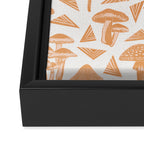 Block-print Mushrooms - ochre and blush pink Framed Canvas Print Gallery Image 3