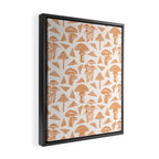 Block-print Mushrooms - ochre and blush pink Framed Canvas Print Gallery Image 2