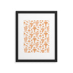 Block-print Mushrooms - ochre and blush pink Framed Art Print Gallery Image 6