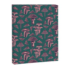 Block-print Mushrooms - purple on green Canvas Print Gallery Image 8