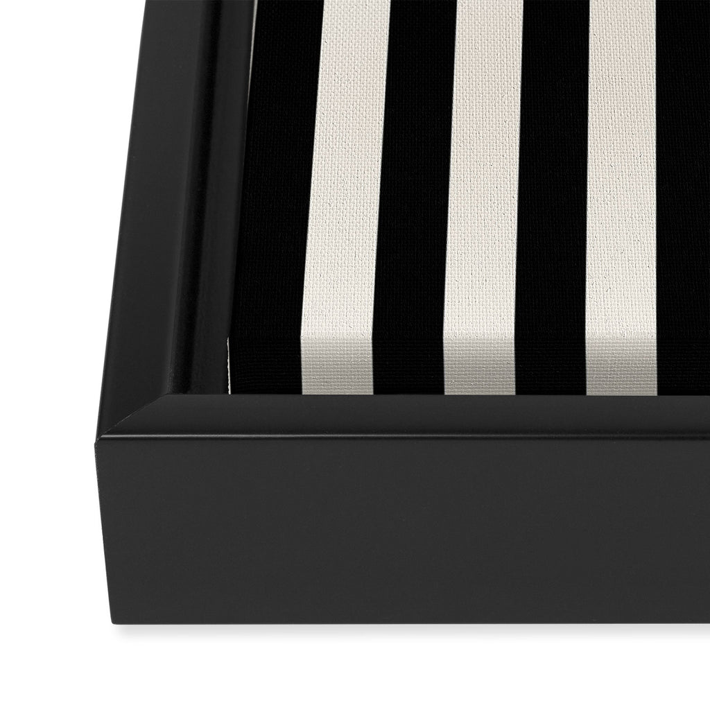 Broad Stripe - black and alabaster Framed Canvas Print Gallery Image 3
