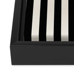 Broad Stripe - black and alabaster Framed Canvas Print Gallery Image 3