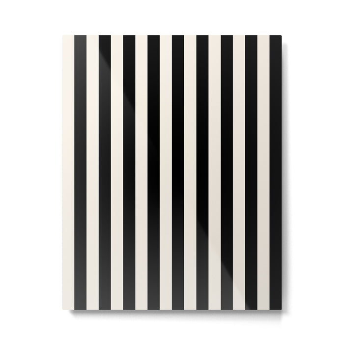 Broad Stripe - black and alabaster Metal Print Gallery Image 1