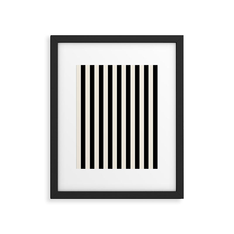 Broad Stripe - black and alabaster Framed Art Print Gallery Image 6