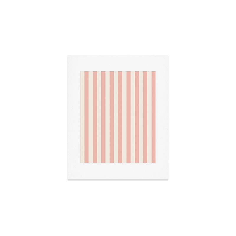 Broad Stripe - dusty pink and alabaster Art Print Gallery Image 1