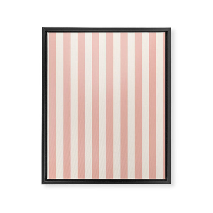 Broad Stripe - dusty pink and alabaster Framed Canvas Print Gallery Image 1