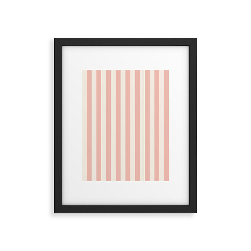 Broad Stripe - dusty pink and alabaster Framed Art Print Gallery Image 6