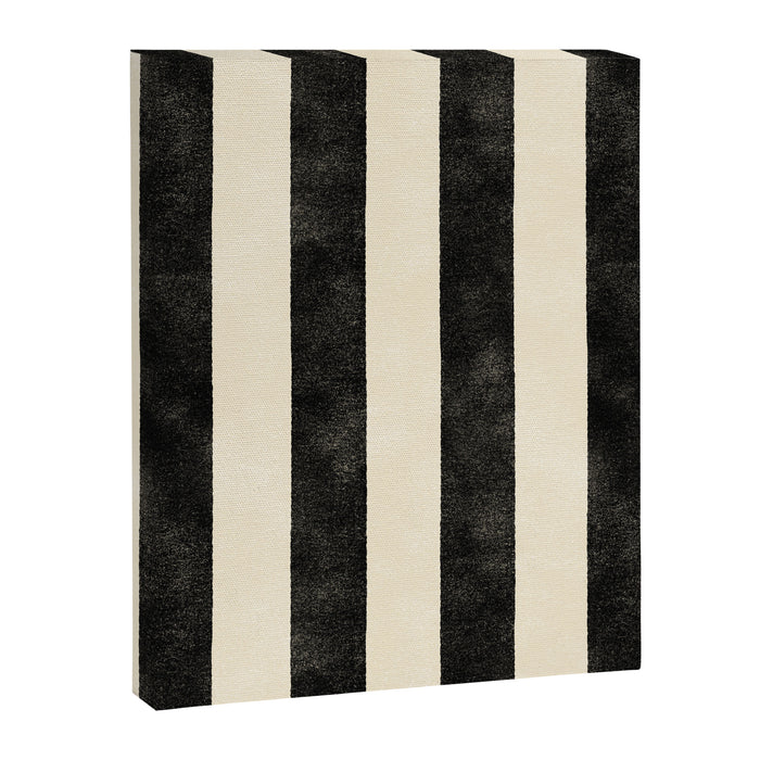 Cabana Stripe - black & cream Canvas Print Gallery Image 1