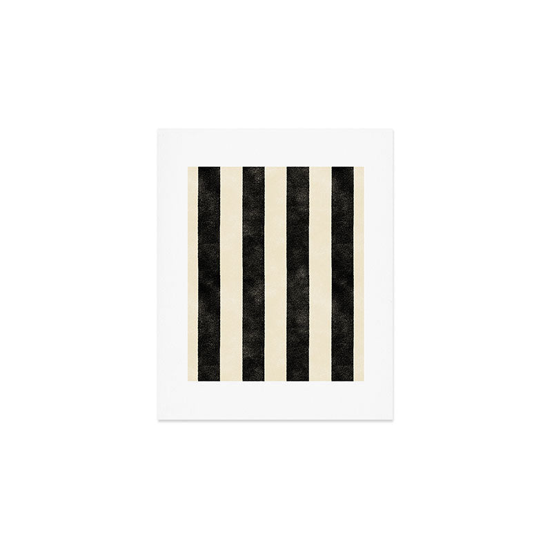 Cabana Stripe - black & cream Art Print Gallery Image 1