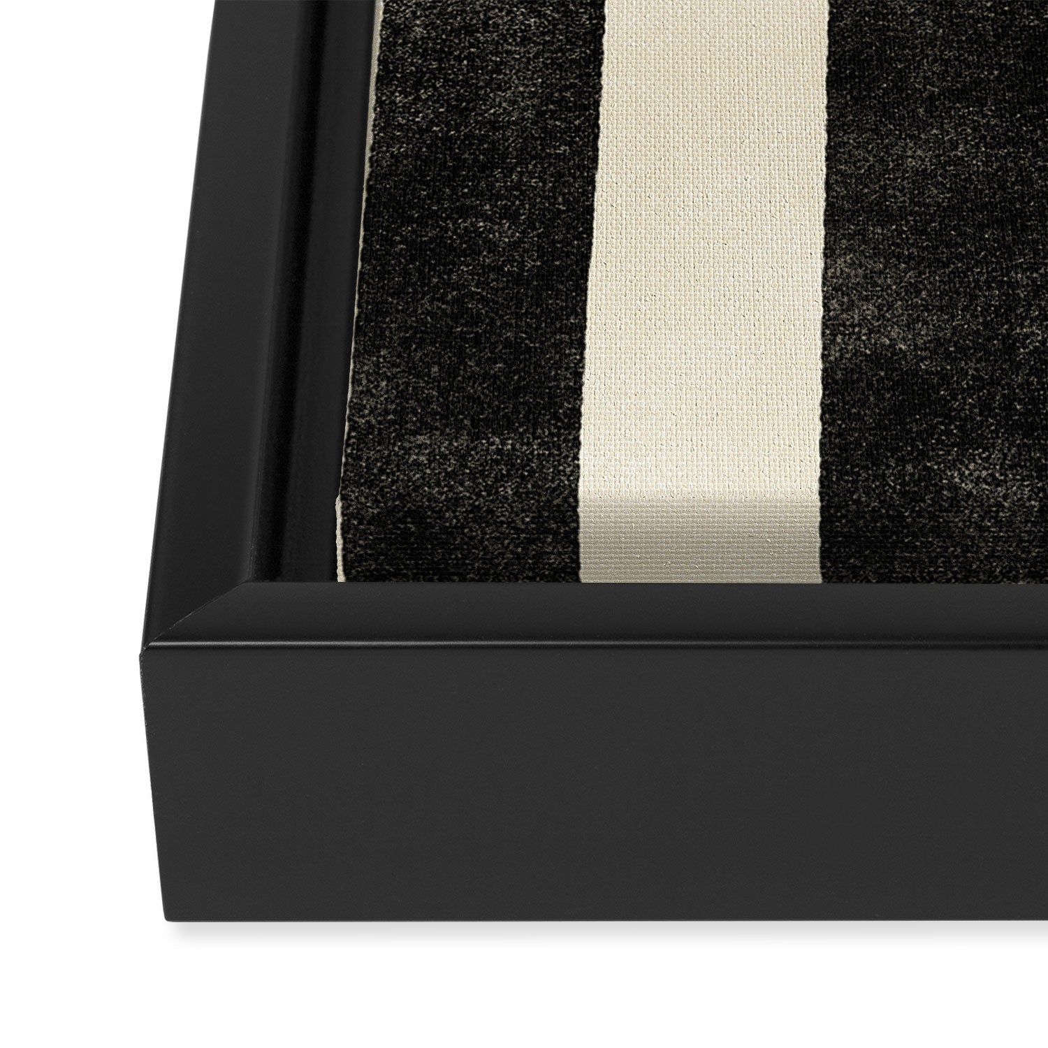 Cabana Stripe - black & cream Framed Canvas Print Gallery Image 3