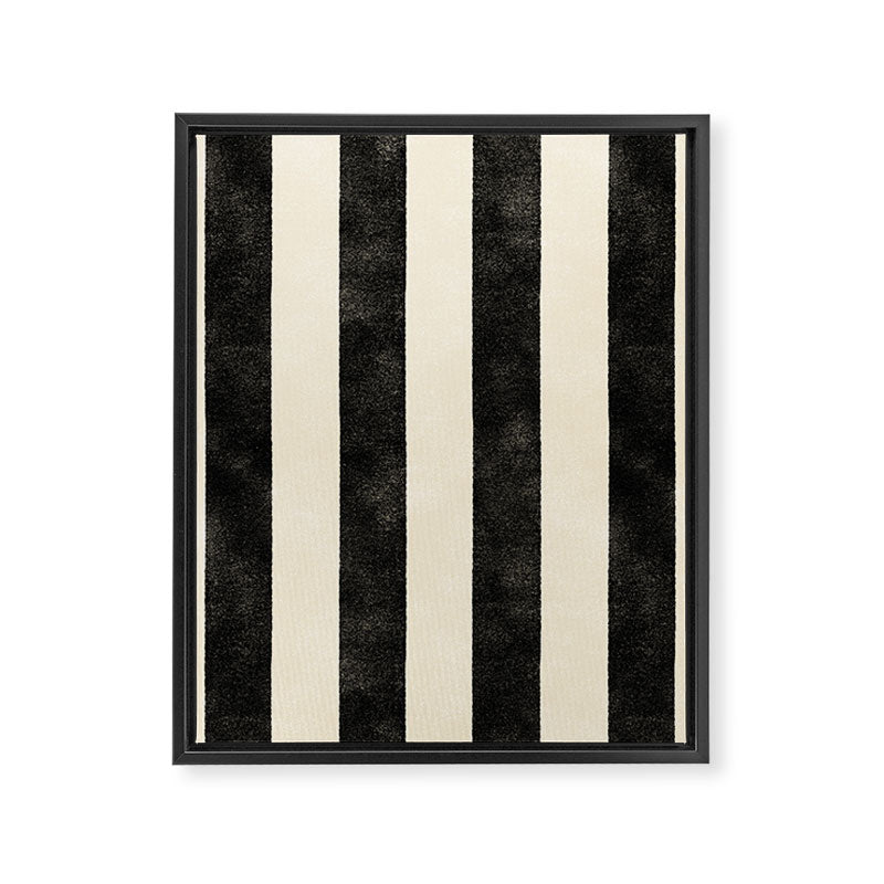 Cabana Stripe - black & cream Framed Canvas Print Gallery Image 8