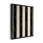 Cabana Stripe - black & cream Framed Canvas Print Gallery Image 2