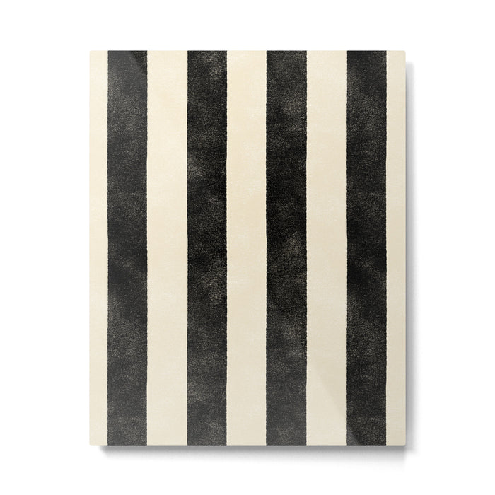Cabana Stripe - black & cream Metal Print Gallery Image 1
