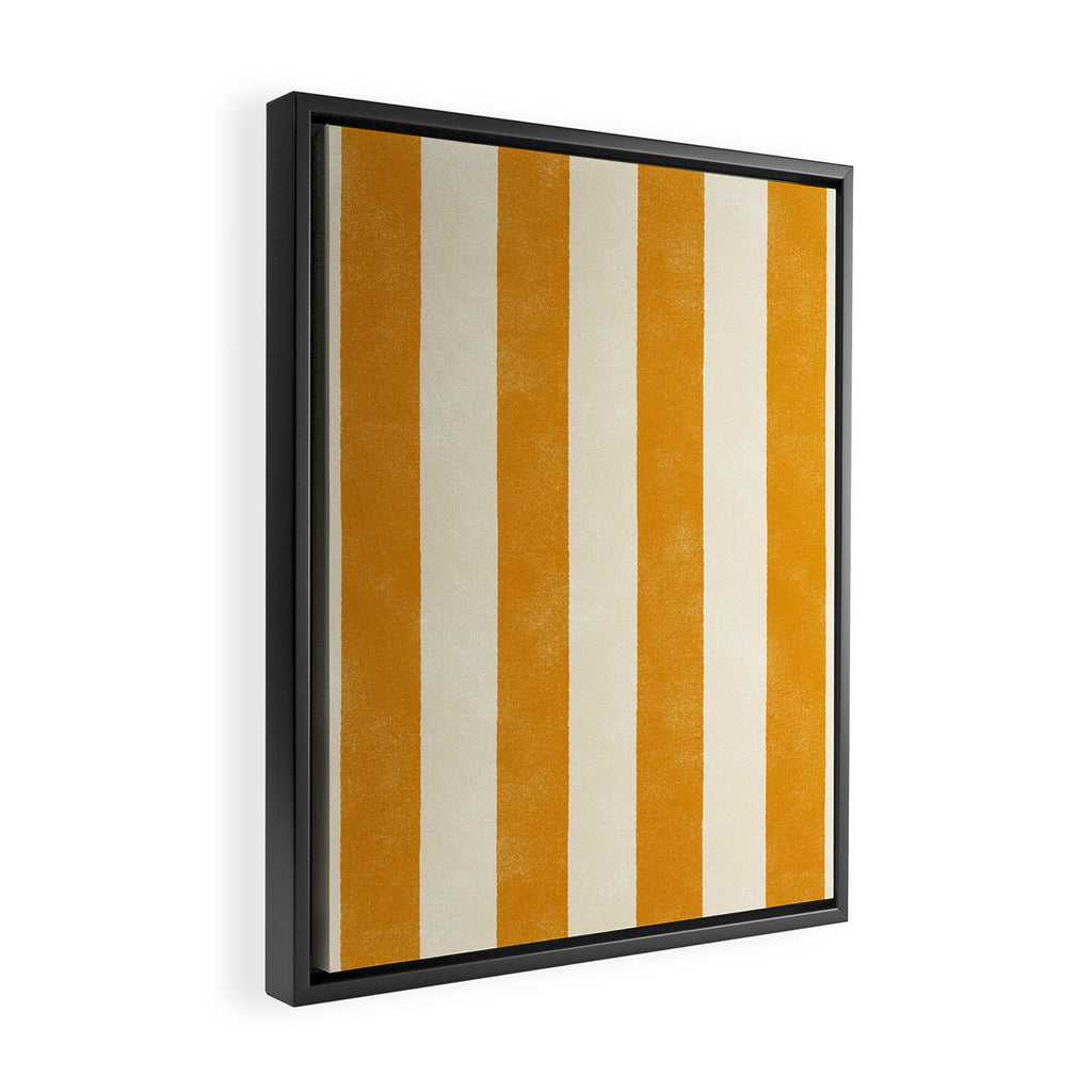 Cabana Stripe - marigold & cream Framed Canvas Print Gallery Image 2