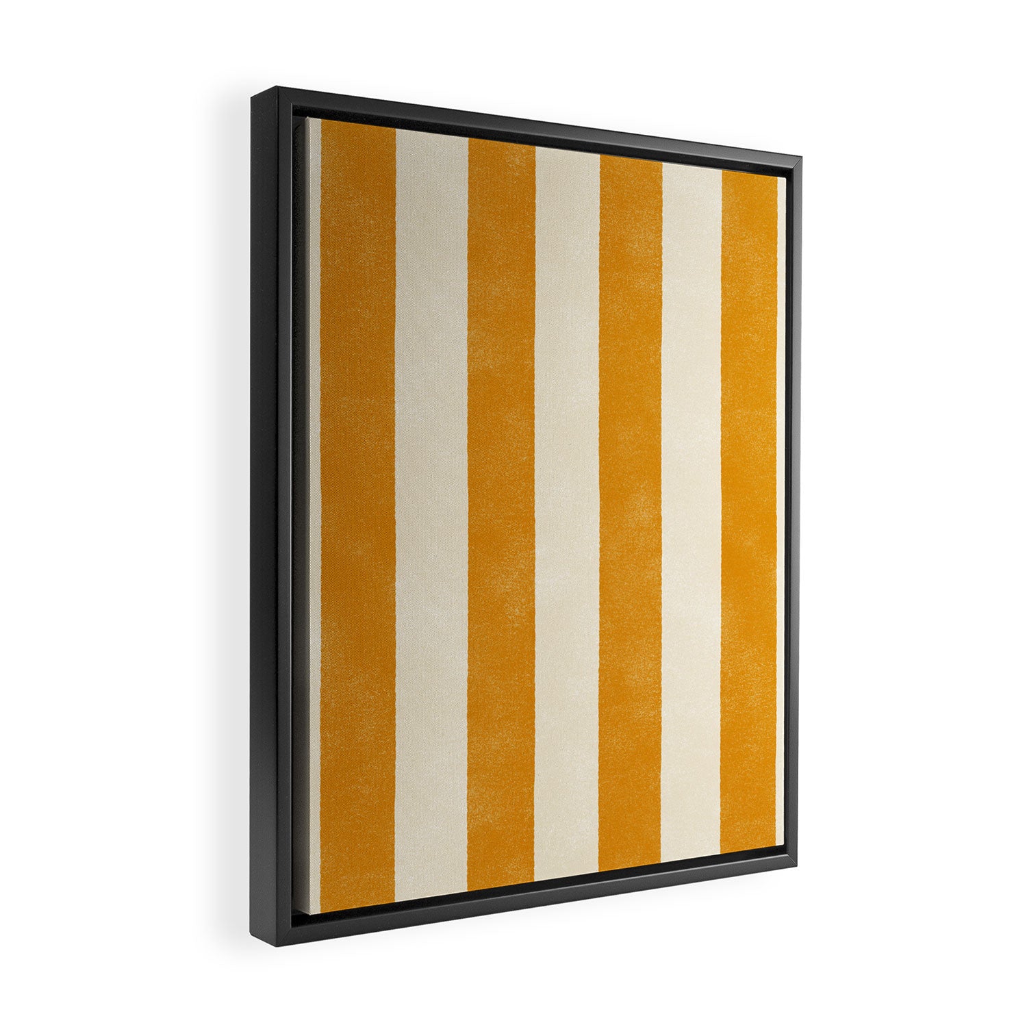 Cabana Stripe - marigold & cream Framed Canvas Print Gallery Image 2