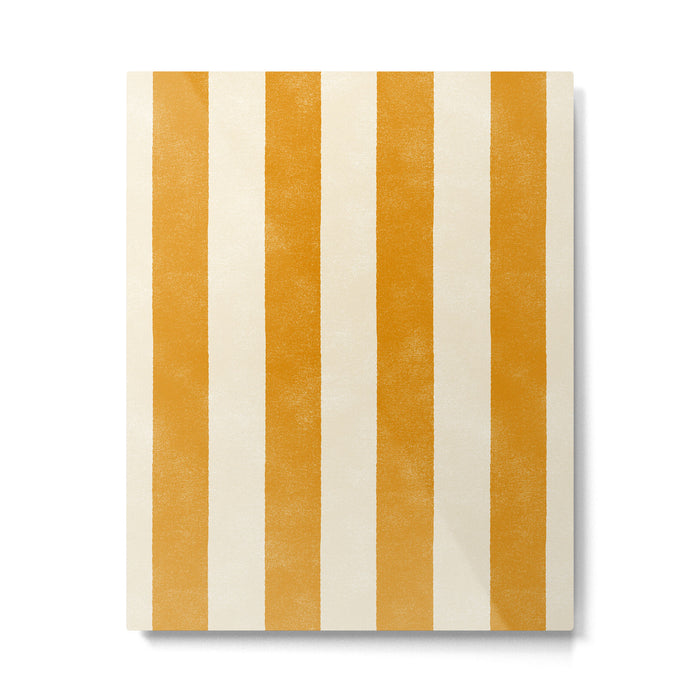 Cabana Stripe - marigold & cream Metal Print Gallery Image 1
