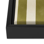 Cabana Stripe - moss green and cream Framed Canvas Print Gallery Image 3