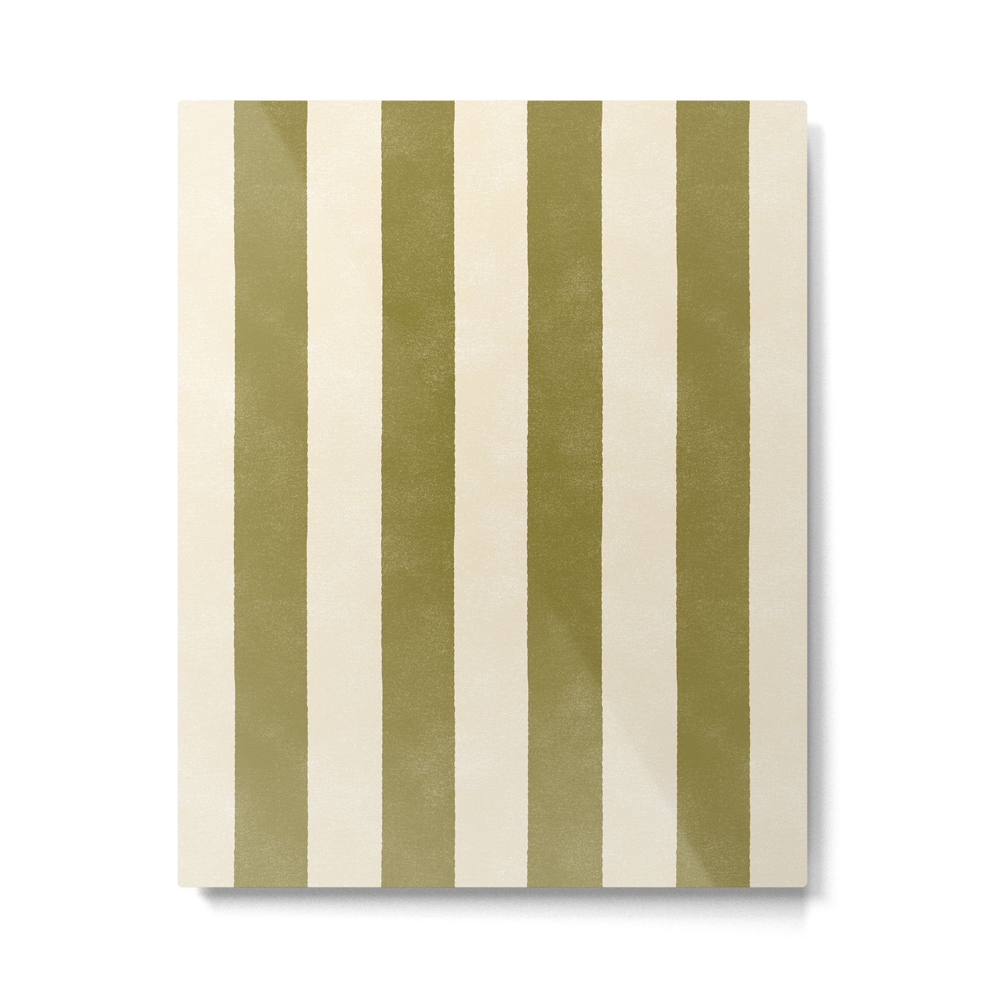 Cabana Stripe - moss green and cream Metal Print Gallery Image 6