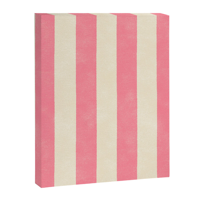 Cabana Stripe - pink & cream Canvas Print Gallery Image 1