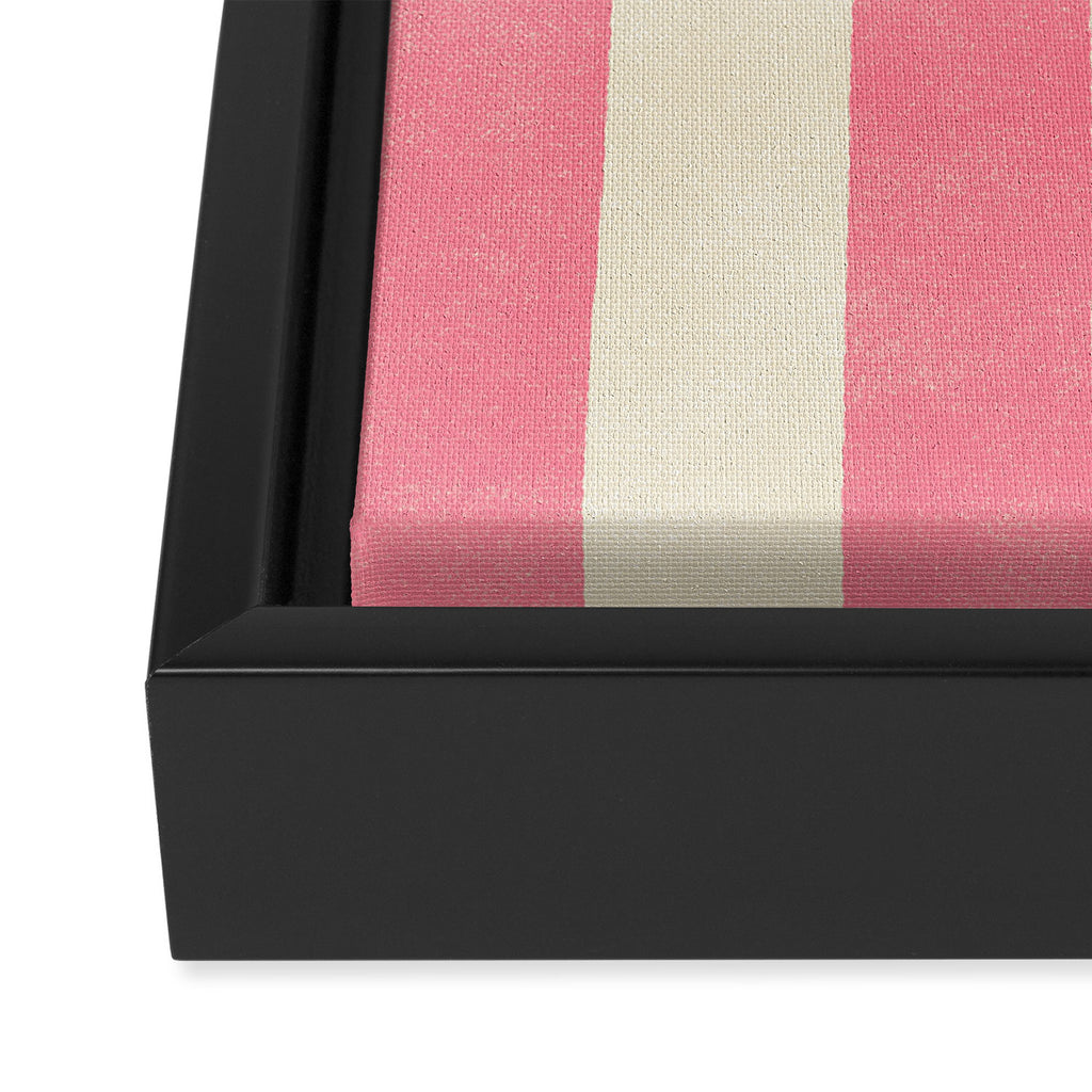 Cabana Stripe - pink & cream Framed Canvas Print Gallery Image 3