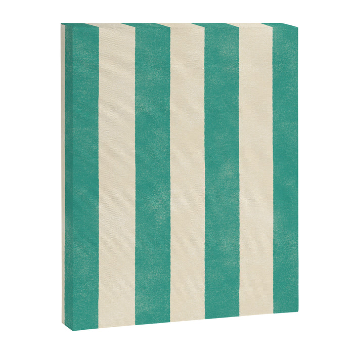 Cabana Stripe - teal and cream Canvas Print Gallery Image 1