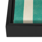 Cabana Stripe - teal and cream Framed Canvas Print Gallery Image 3