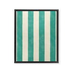 Cabana Stripe - teal and cream Framed Canvas Print Gallery Image 8