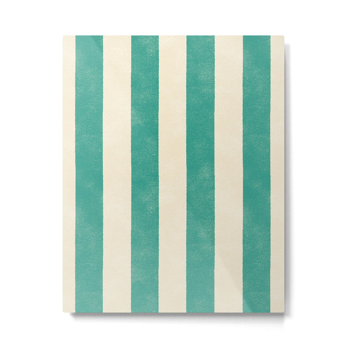 Cabana Stripe - teal and cream Metal Print Gallery Image 1