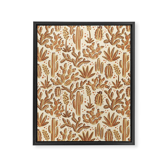 Cactus Desert - gold and copper Framed Canvas Print Gallery Image 1