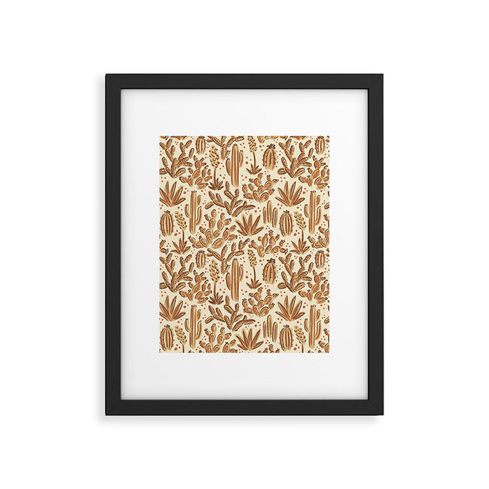 Cactus Desert - gold and copper Framed Art Print Gallery Image 1