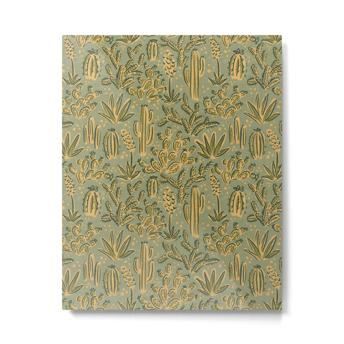 Cactus Desert - green and gold Metal Print Gallery Image 1