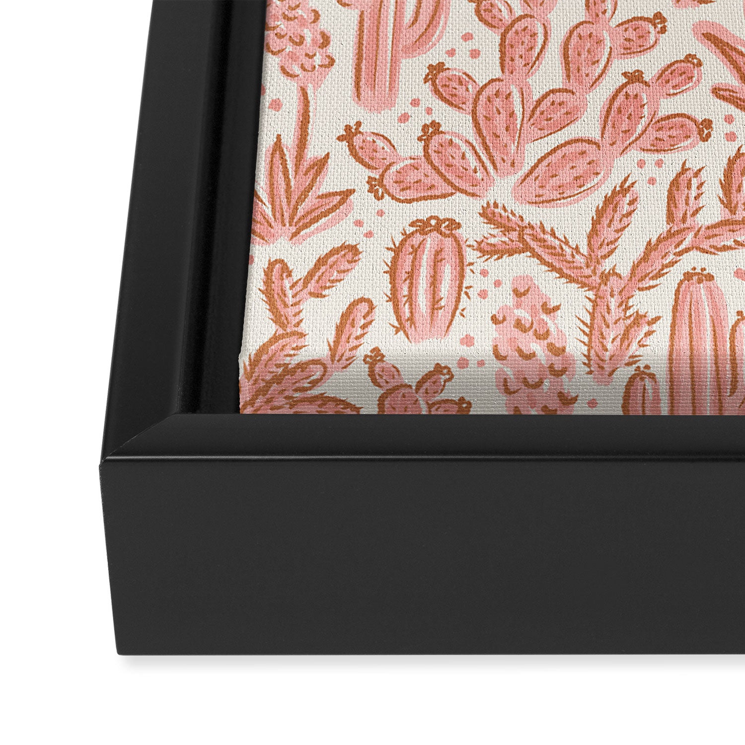 Cactus Desert - pink and copper Framed Canvas Print Gallery Image 3
