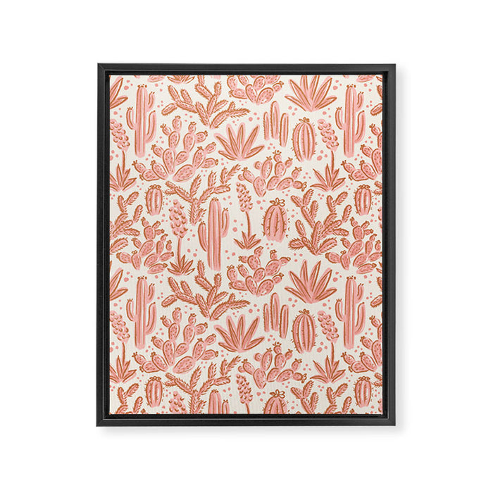 Cactus Desert - pink and copper Framed Canvas Print Gallery Image 1