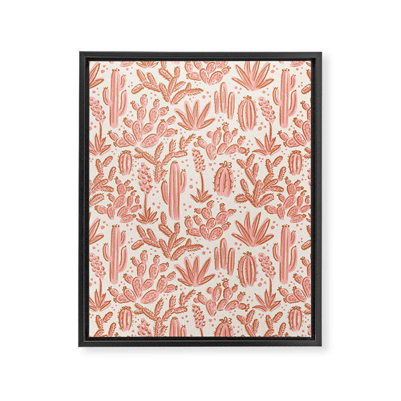 Cactus Desert - pink and copper Framed Canvas Print Gallery Image 8