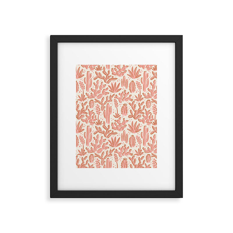 Cactus Desert - pink and copper Framed Art Print Gallery Image 6