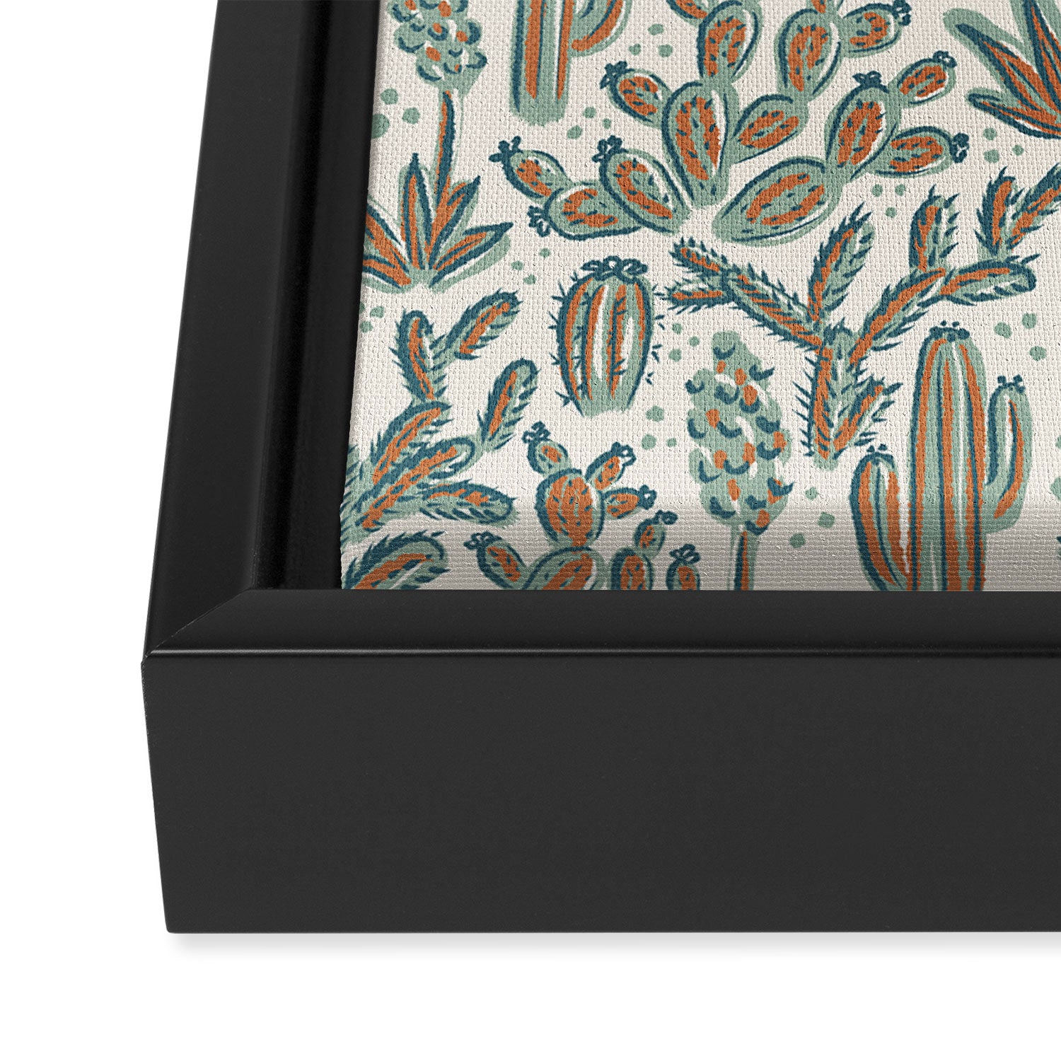 Cactus Desert - sage and copper Framed Canvas Print Gallery Image 3