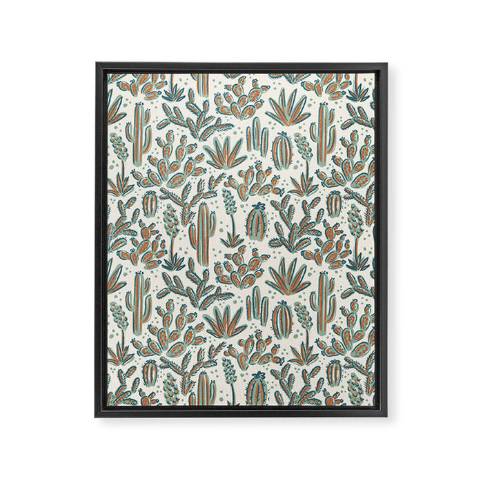 Cactus Desert - sage and copper Framed Canvas Print Gallery Image 1