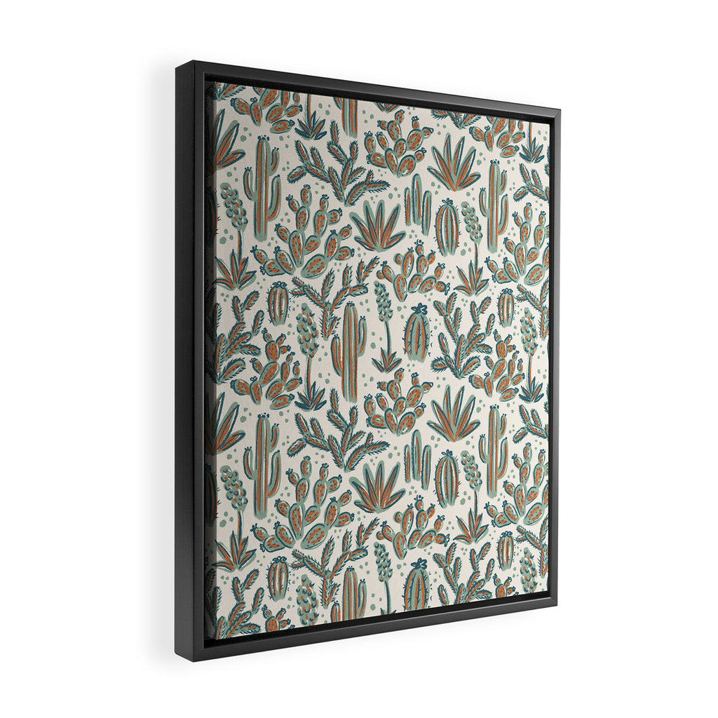 Cactus Desert - sage and copper Framed Canvas Print Gallery Image 2