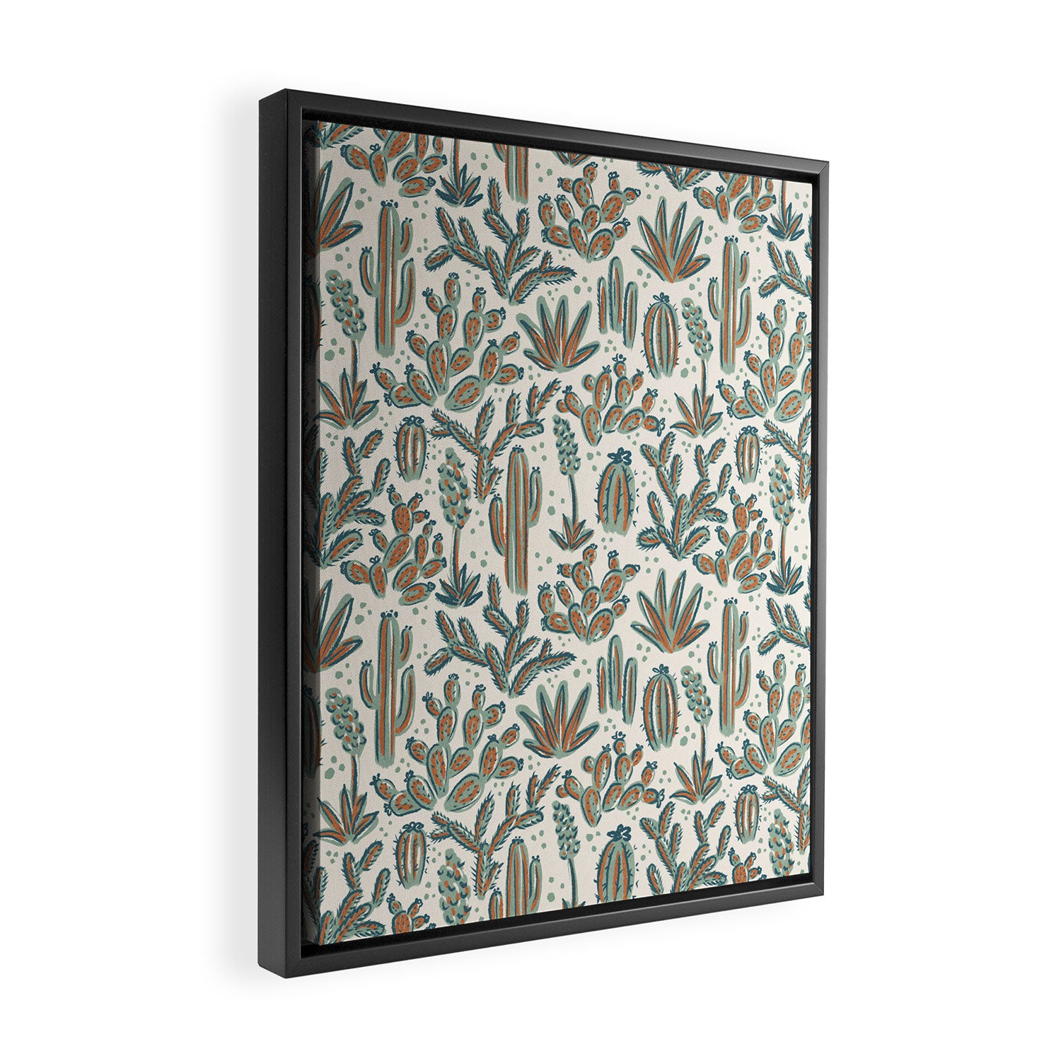 Cactus Desert - sage and copper Framed Canvas Print Gallery Image 2