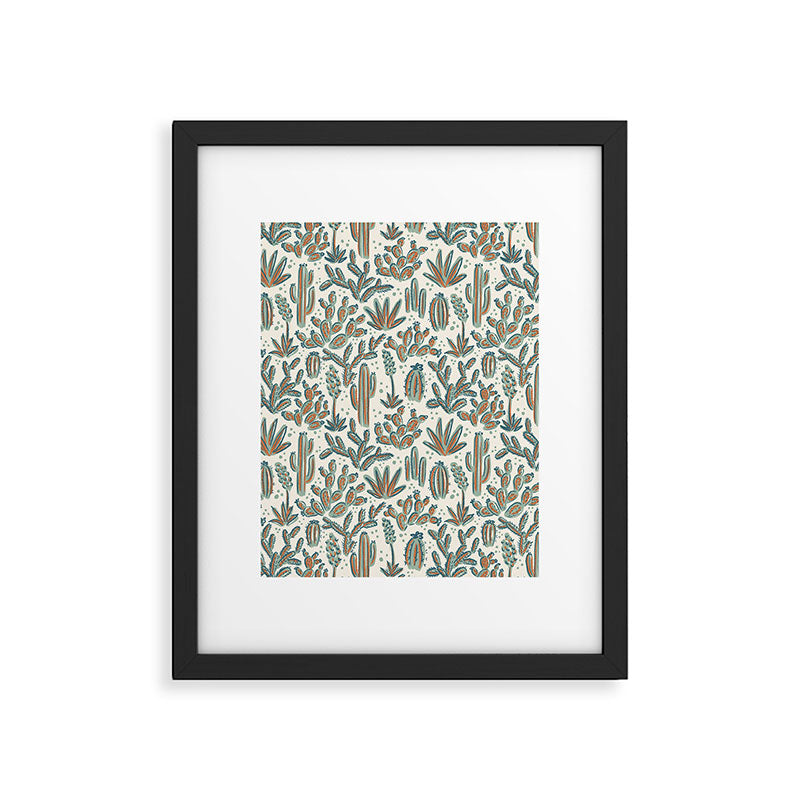 Cactus Desert - sage and copper Framed Art Print Gallery Image 6