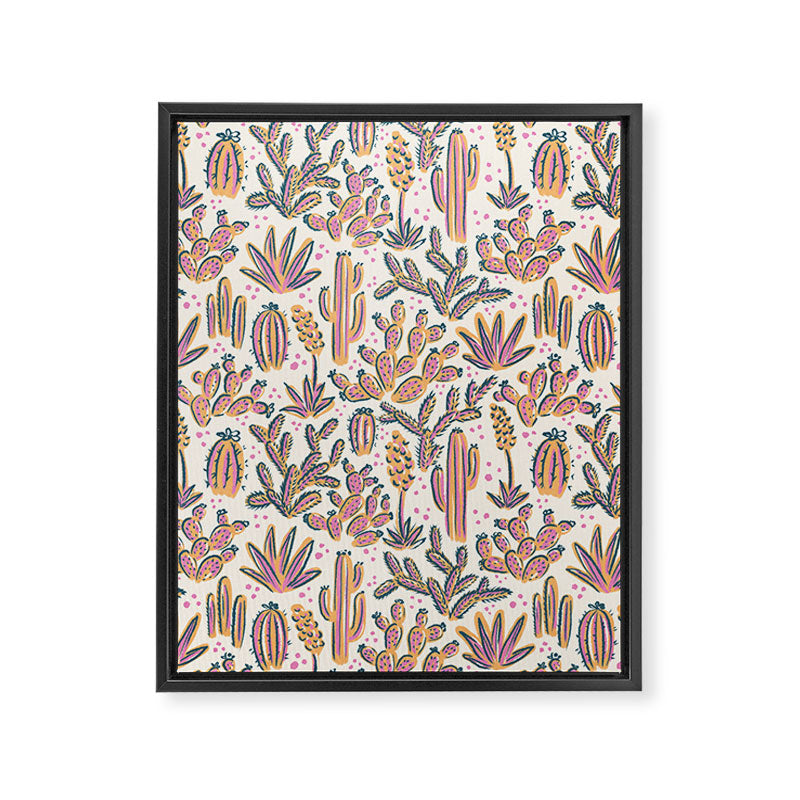 Cactus Desert - Sunset  Framed Canvas Print Gallery Image 8