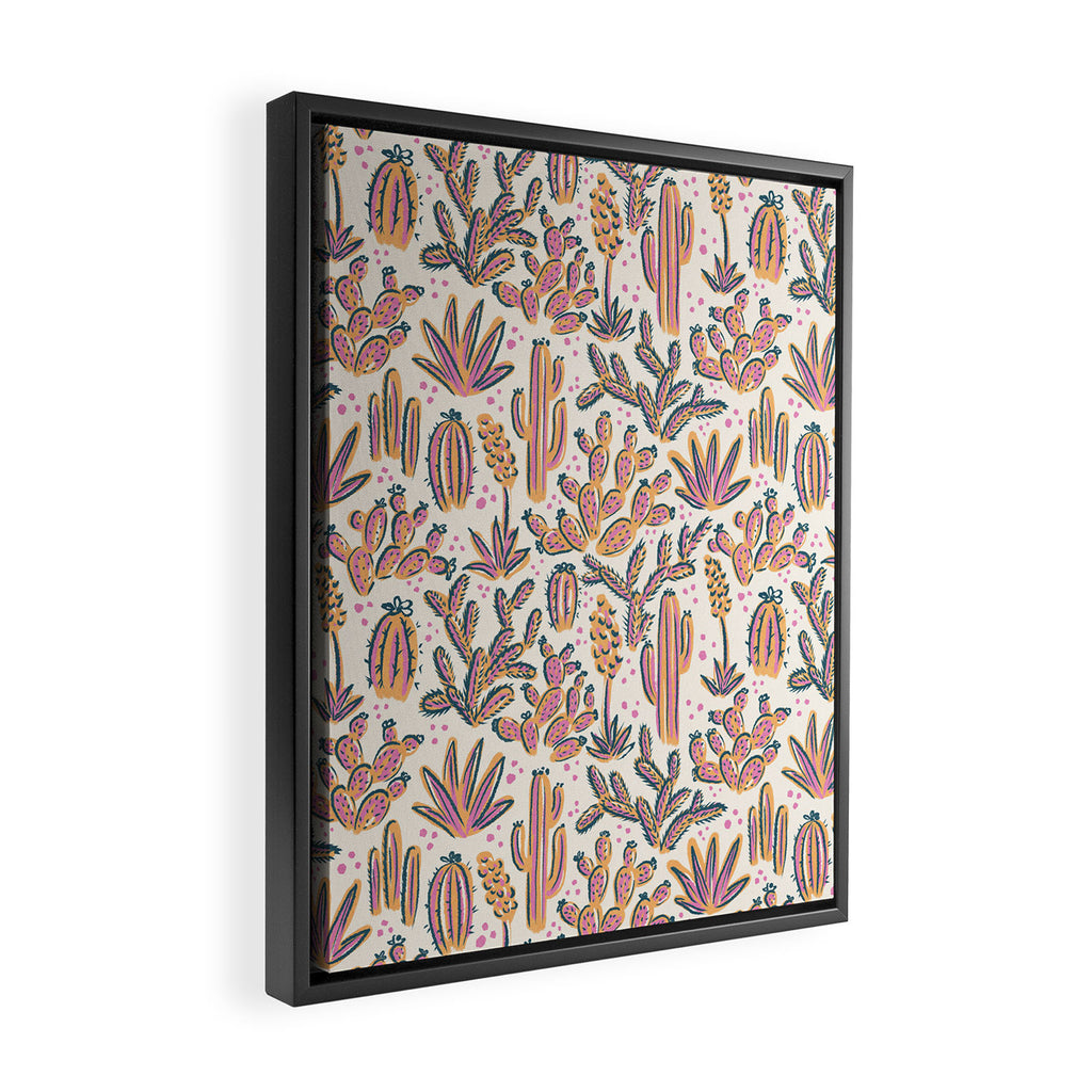 Cactus Desert - Sunset  Framed Canvas Print Gallery Image 2