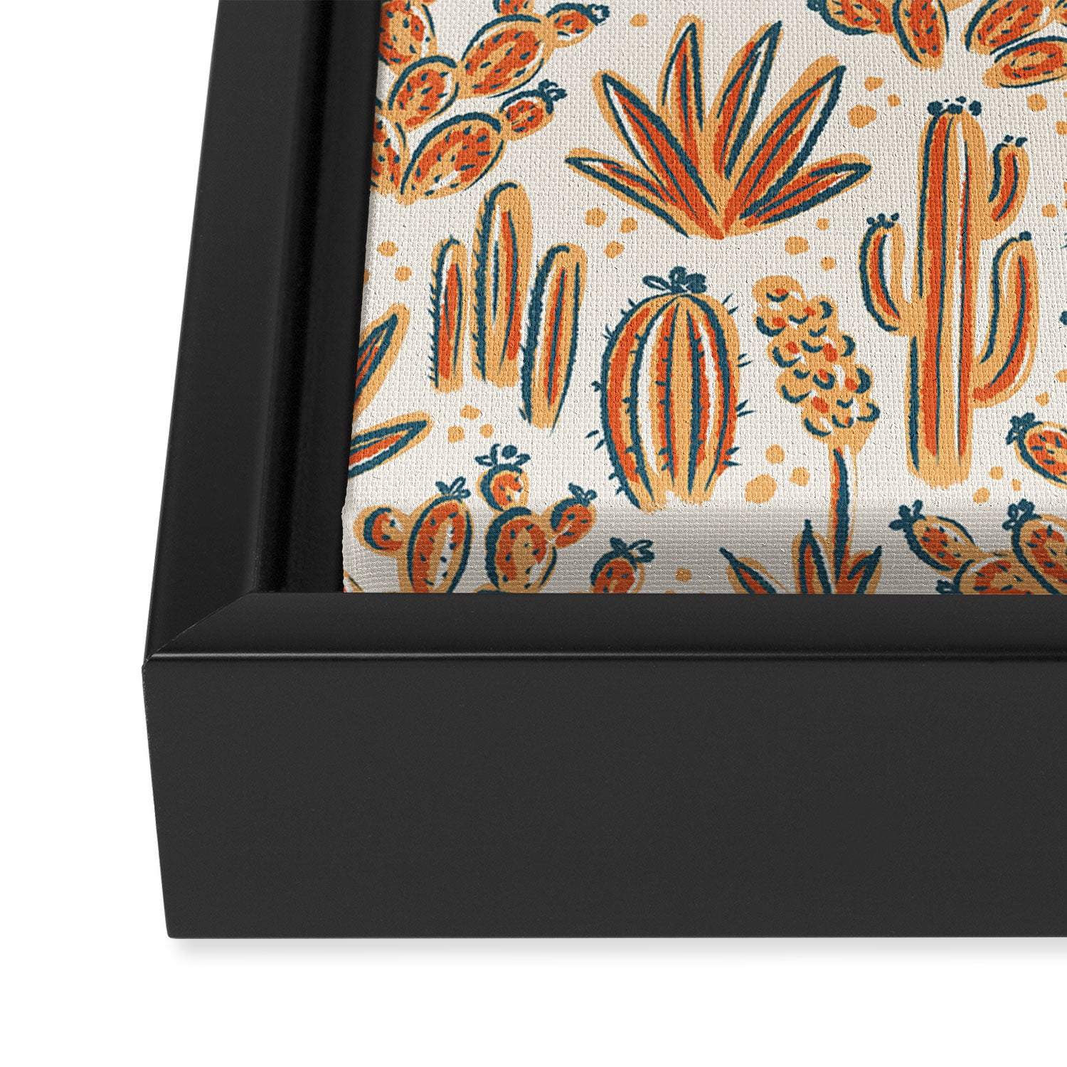 Cactus Desert - vintage primary  Framed Canvas Print Gallery Image 3